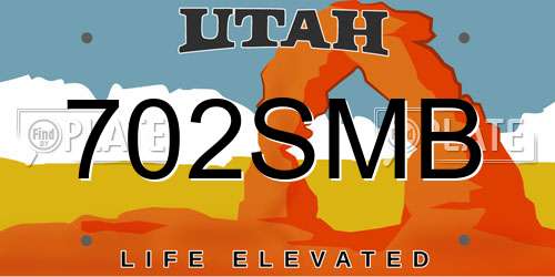 702SMB Utah License Plate