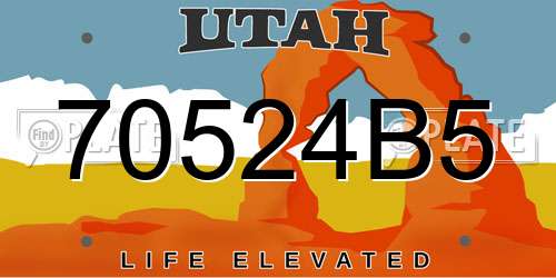 70524B5 Utah License Plate