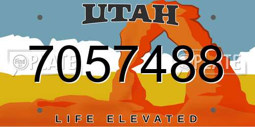 7057488 Utah License Plate