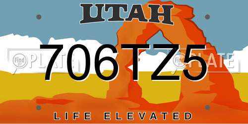 706TZ5 Utah License Plate