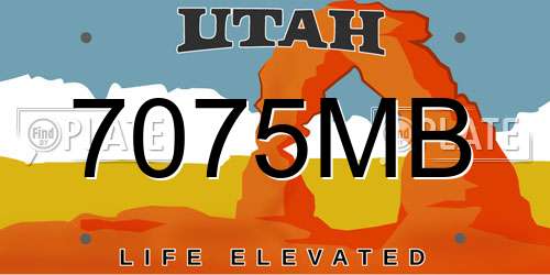 7075MB Utah License Plate