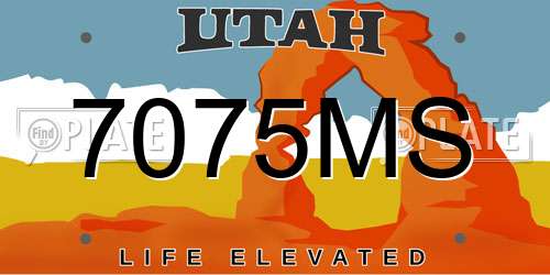 7075MS Utah License Plate