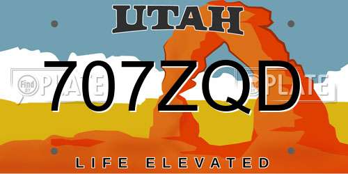 707ZQD Utah License Plate