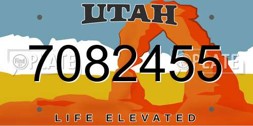 7082455 Utah License Plate
