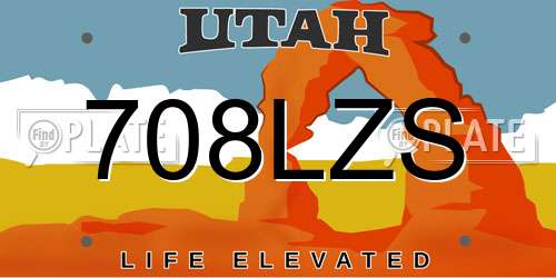 708LZS Utah License Plate