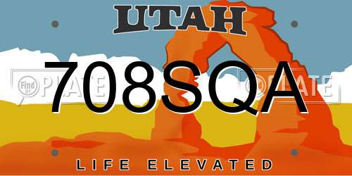 708SQA Utah License Plate