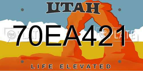 70EA421 Utah License Plate