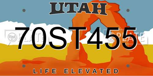 70ST455 Utah License Plate
