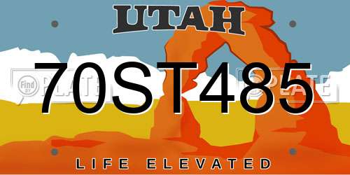 70ST485 Utah License Plate