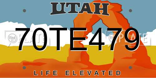 70TE479 Utah License Plate
