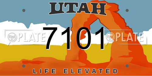 7101 Utah License Plate