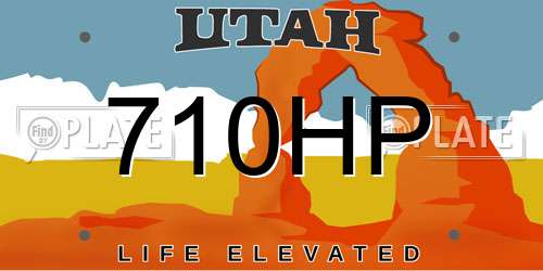 710HP Utah License Plate