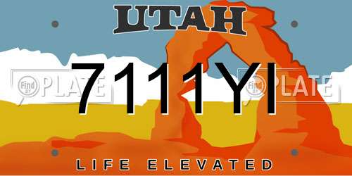 7111YI Utah License Plate