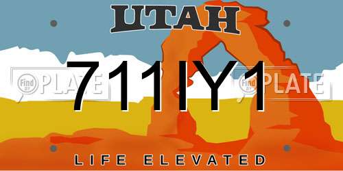 711IY1 Utah License Plate