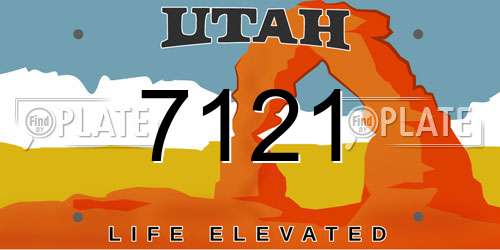 7121 Utah License Plate