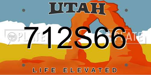 712S66 Utah License Plate