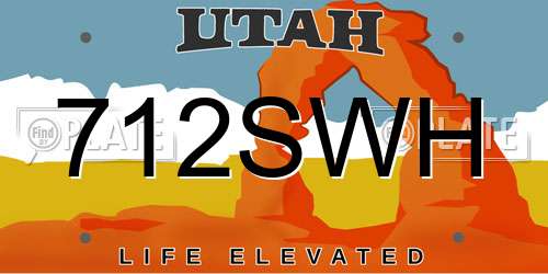 712SWH Utah License Plate