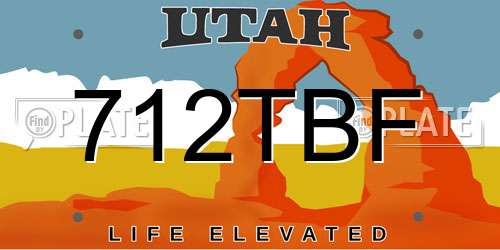 712TBF Utah License Plate