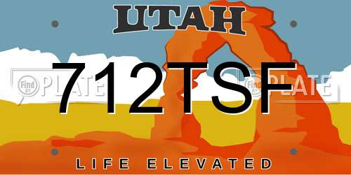 712TSF Utah License Plate