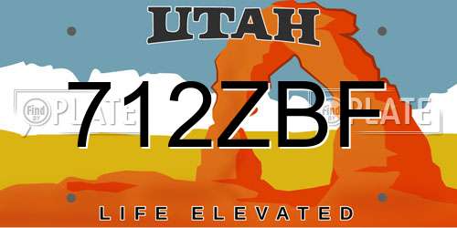 712ZBF Utah License Plate