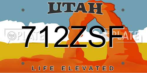 712ZSF Utah License Plate