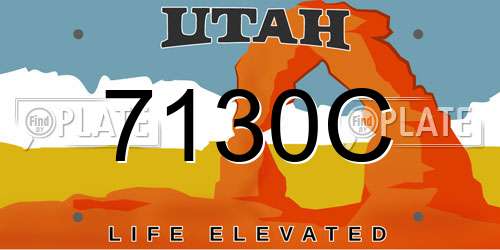7130C Utah License Plate