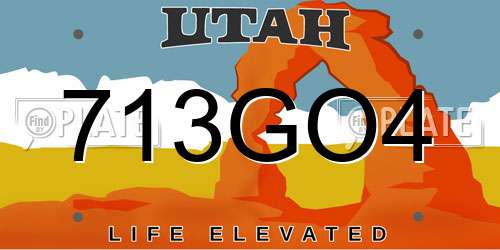 713GO4 Utah License Plate