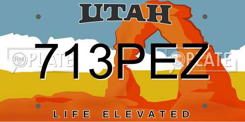 713PEZ Utah License Plate
