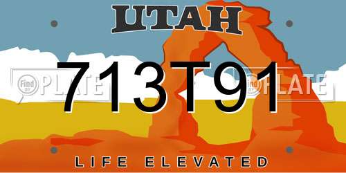 713T91 Utah License Plate