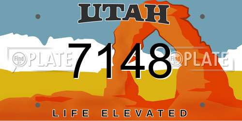 7148 Utah License Plate