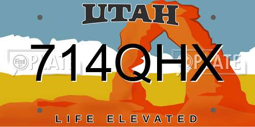 714QHX Utah License Plate