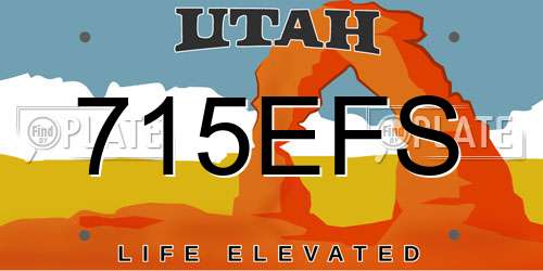 715EFS Utah License Plate