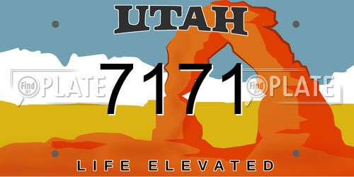 7171 Utah License Plate