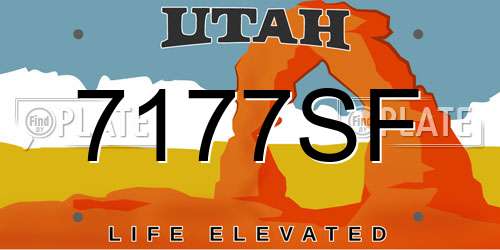 7177SF Utah License Plate