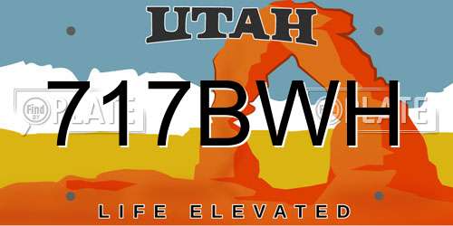 717BWH Utah License Plate