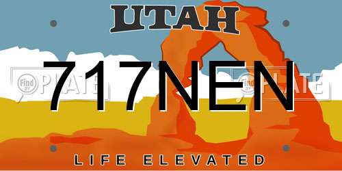 717NEN Utah License Plate