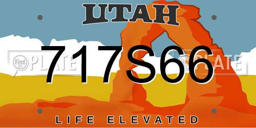 717S66 Utah License Plate