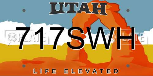 717SWH Utah License Plate