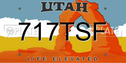 717TSF Utah License Plate