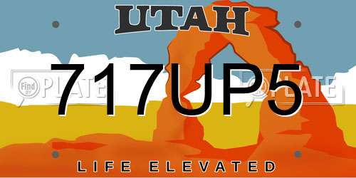 717UP5 Utah License Plate