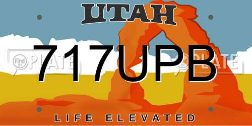 717UPB Utah License Plate