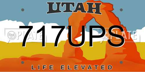 717UPS Utah License Plate