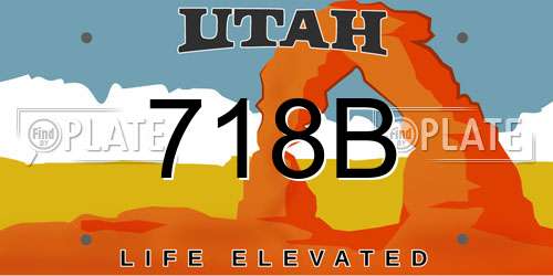 718B Utah License Plate