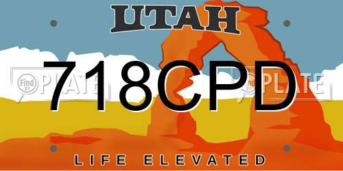 718CPD Utah License Plate