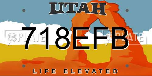 718EFB Utah License Plate