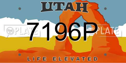 7196P Utah License Plate