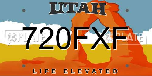 720FXF Utah License Plate