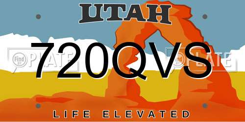 720QVS Utah License Plate