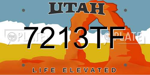 7213TF Utah License Plate