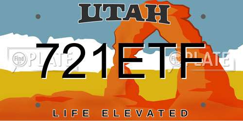 721ETF Utah License Plate